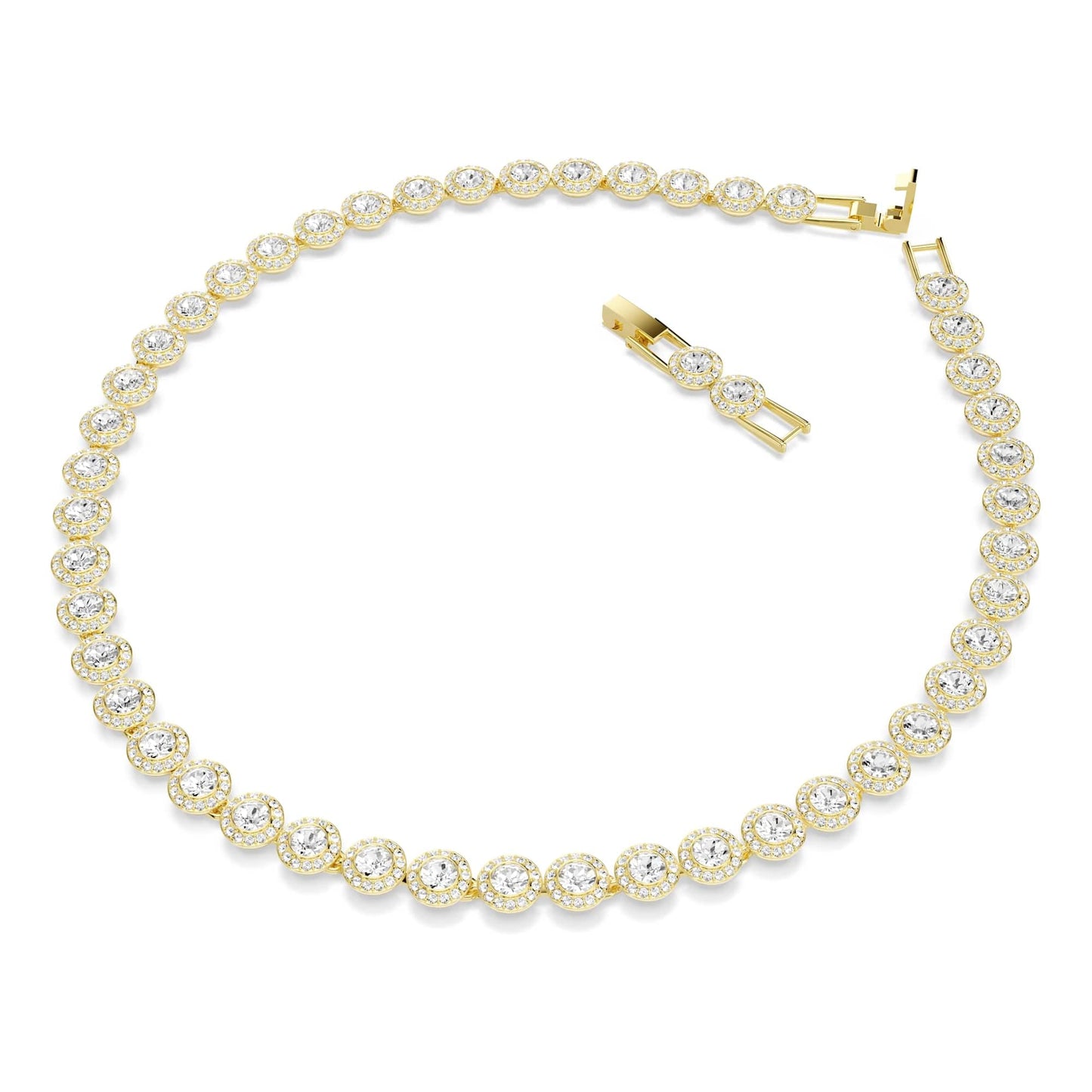 Swarovski Una Angelic set, Set (3), Round cut, Clear, Gold-tone Finish
