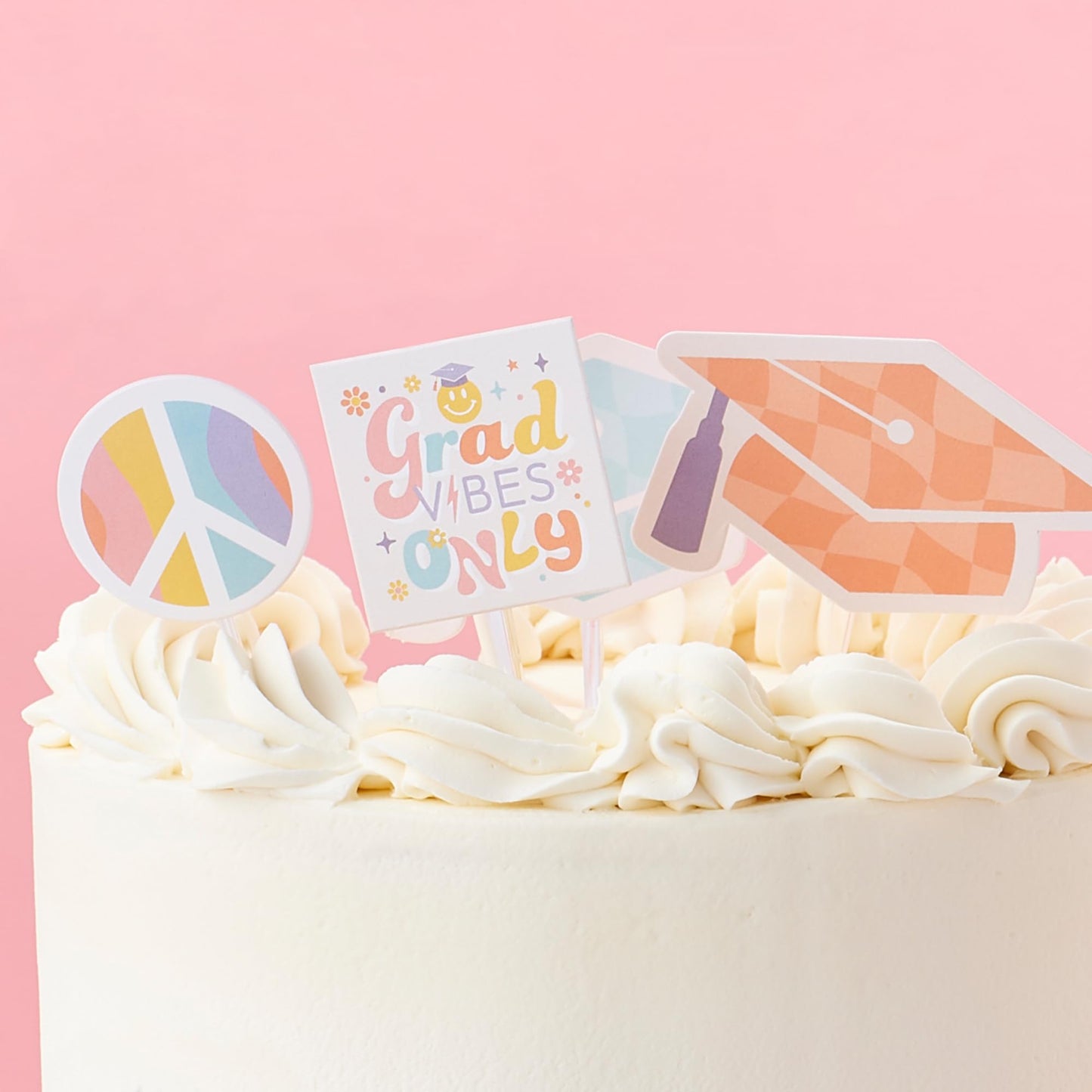 Big Dot of Happiness Groovy Grad - Cupcake Decoration - Hippie Graduation Party Cupcake Wrappers and Treat Picks Kit - Set of 24