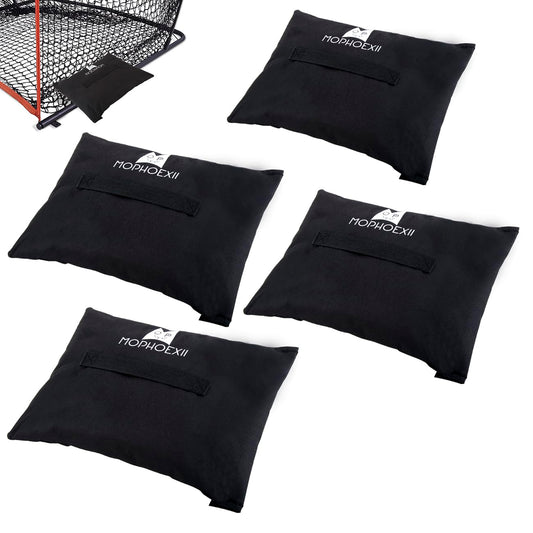 MOPHOEXII Sports Net Sandbags,All Sport Sandbags for Baseball Nets, Soccer Goals, Golf Nets, Football Nets, Hockey Nets,Weighted Anchor Bags-Black 4 Pack