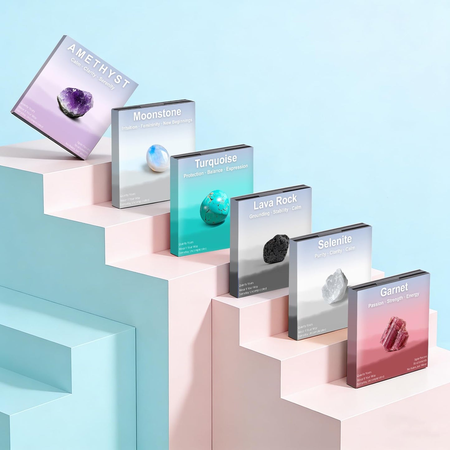 Risyfjew 4MM Handmade Lava Rock Natural Gemstone Stretch Elastic Bracelet,PE Film Anti-oxidation Packaging Natural Stone Crystal Healing Power Energy Gifts for Adult