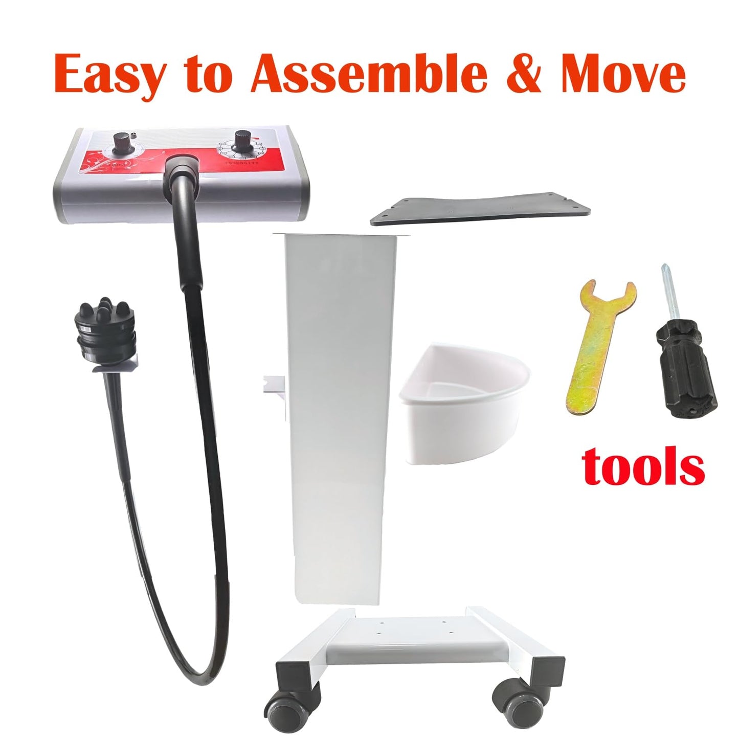NETTITO Cellulite Massager Electric Vibration Professional – with Trolley & 5 Interchangeable Heads, Deep Tissue Relief, Muscle Relaxation, Durable Design for Salon & Home Use
