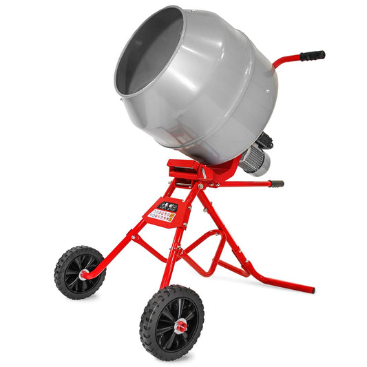 XtremepowerUS 4.6 cu. ft. Cement Mixer Portable Mixing Cement Mixer Drive Gearbox 560W Portable Electric Concrete Mortar Barrow Machine