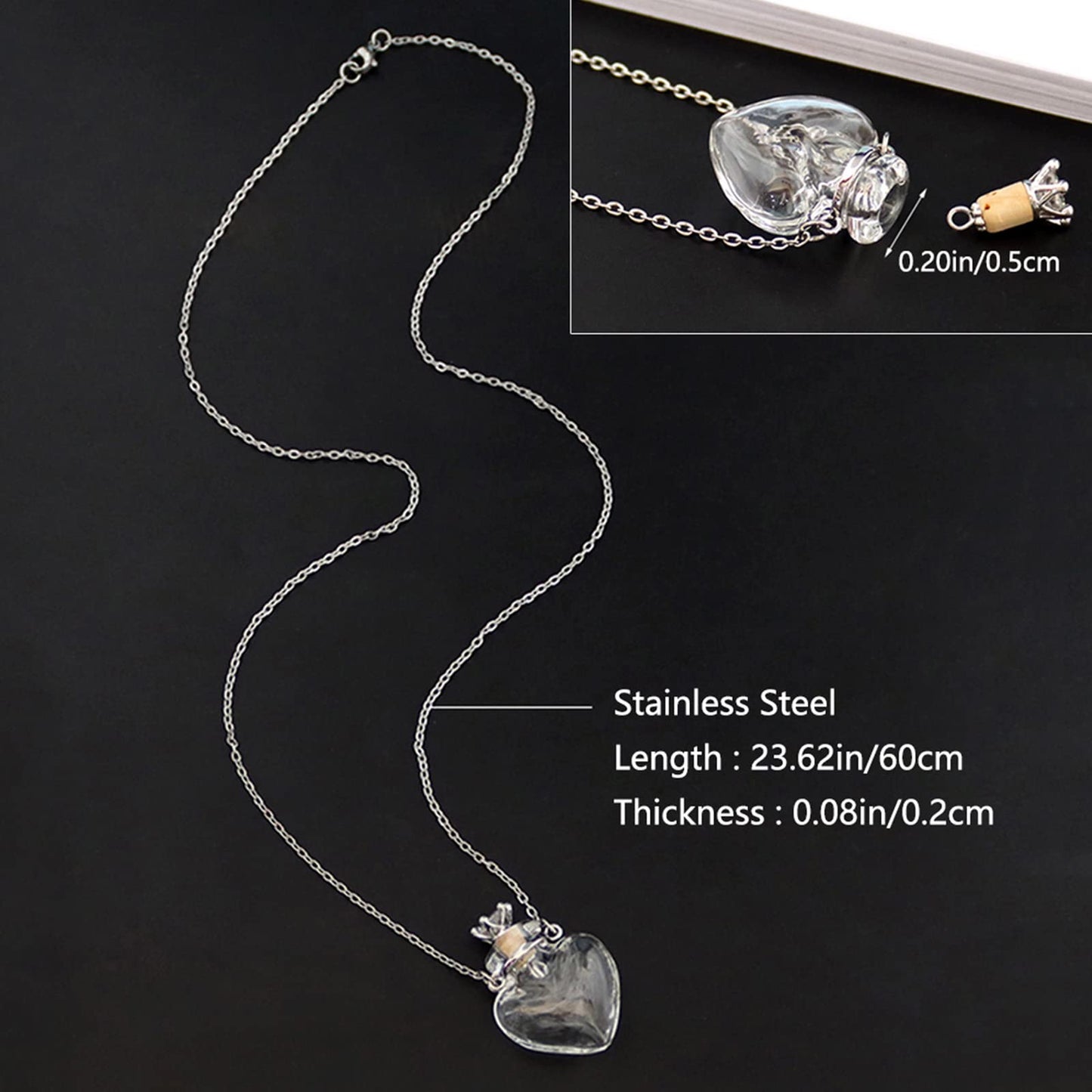 Essential Oil Diffuser Perfumes Bottle Pendant Necklace Jewelry Clear Tear Drop Vial Essential Oil Pendant Necklace Bottle Necklaces for Women