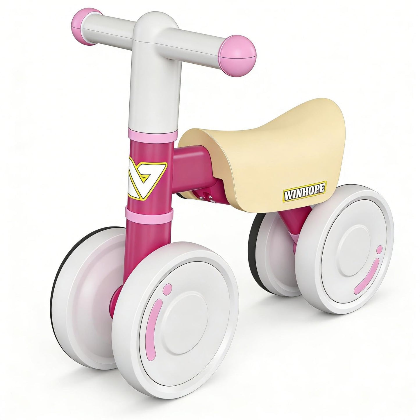 WinHope Baby Balance Bike for 1-3 Year Old Boys Girls, Silent Wheels, No Pedal 12-36 Month Toddler Balance Bike, First Birthday Gifts(Pink)