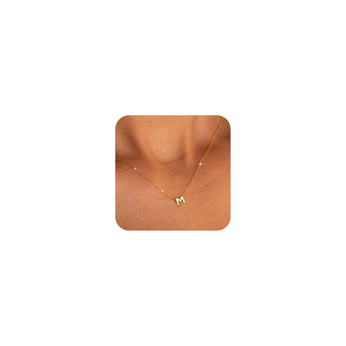 CUEZIY 14K Gold Plated Bubble Letter Necklace Initial Necklaces for Women Dainty Personalized Charm Pendant Name Necklace Cute Non Tarnish Fashion Accessories Teen Gift Trendy Stuff Jewelry Gifts