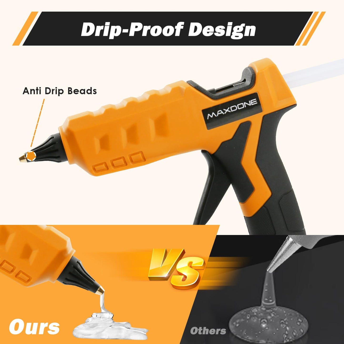 100W Cordless Hot Glue Gun for DeWalt 20V MAX Battery (Tool Only) Wireless Power Glue Gun Full Size with 12pcs Glue Sticks(0.43")(11mm) for Art DIY Craft Home Repair School(Battery Not Included)