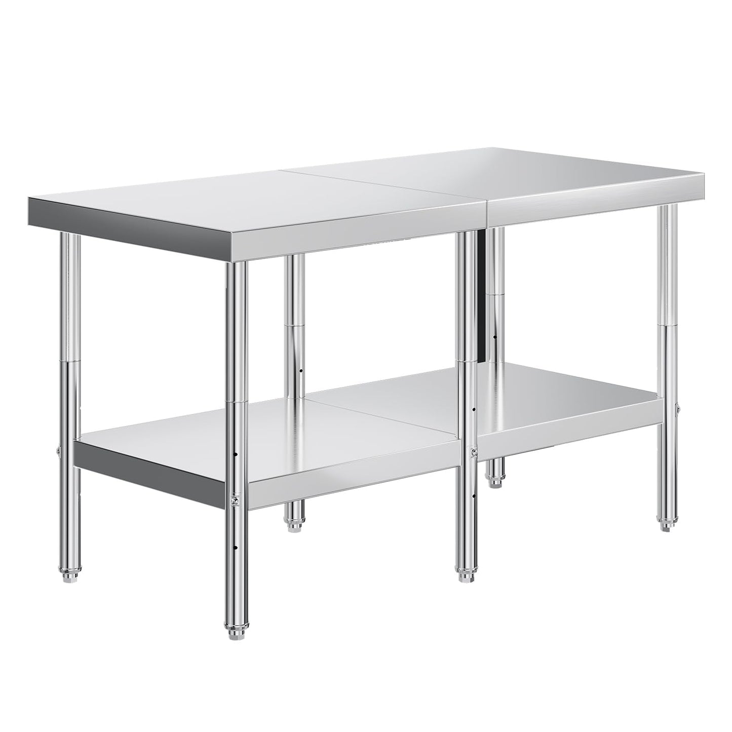 Albott 30x60in Stainless Steel Table, Kitchen Prep Table with Adjustable Undershelf, NSF Certified Metal Surface for Home Kitchen, Restaurant, Hotel, and Garage