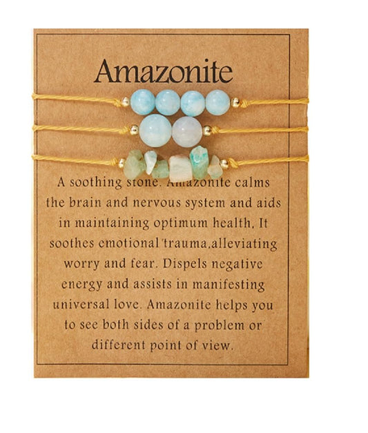 3Pcs Natural Stone Bracelet for Women Men Healing Crystal Chip Bead Bracelets Spiritual Amethyst Rose Quartz Chakra Bracelets Set Anxiety Reiki Energy Power Healing Crystals Jewelry - Amazonit