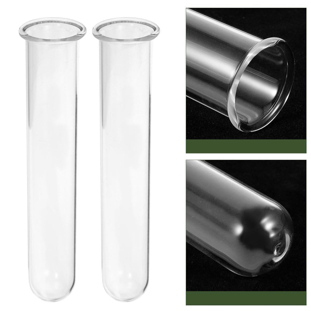 HOOTNEE 4pcs Glass Hydroponic Plant Test Tube Vases 2.5x3x18cm Propagation Tubes for Indoor Terrarium Decor and Desk Plant Cuttings