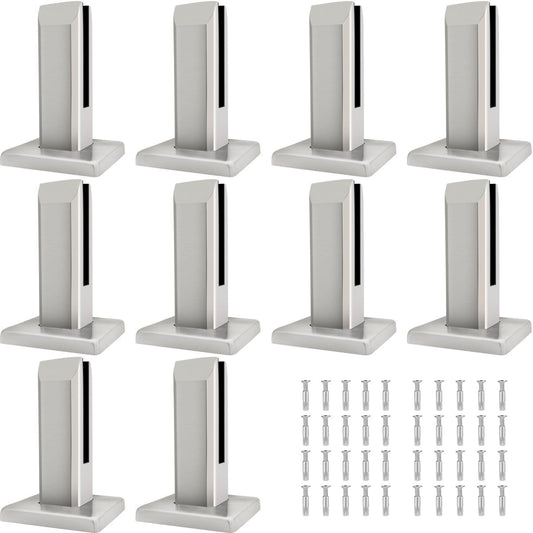 LukLoy 10 Pack 2.1lb 304 Stainless Steel Square Glass Spigots Pool Fence Spigot Clamp Home Garden Stairs Balustrade Railing Balcony Glass Floor Clamp (10 Pack, Each NW 2.1lb, GW 3.0lb) - LEVEL 2