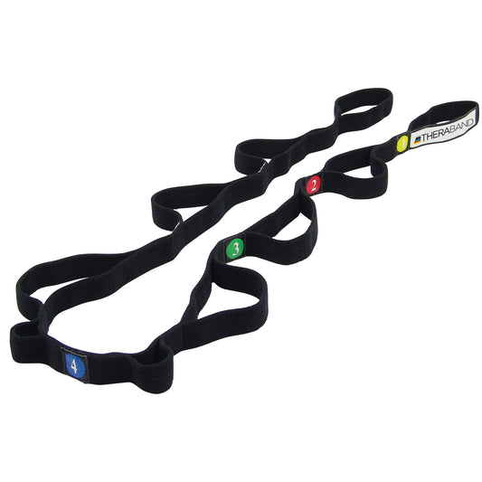 THERABAND Stretch Strap with Loops to Increase Flexibility, Dynamic Stretching Tool for Athletes Including Dancers, Cheerleaders, Gymnasts, Runners, Pilates and Yoga Elastic Stretch Out Band