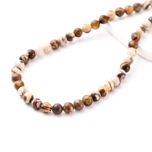 8mm 45pcs DIY Natural Australia Zebra Stone Beads Round Healing Crystal Gemstone Loose Beads for Jewelry Making Handmade Bracelet Necklace