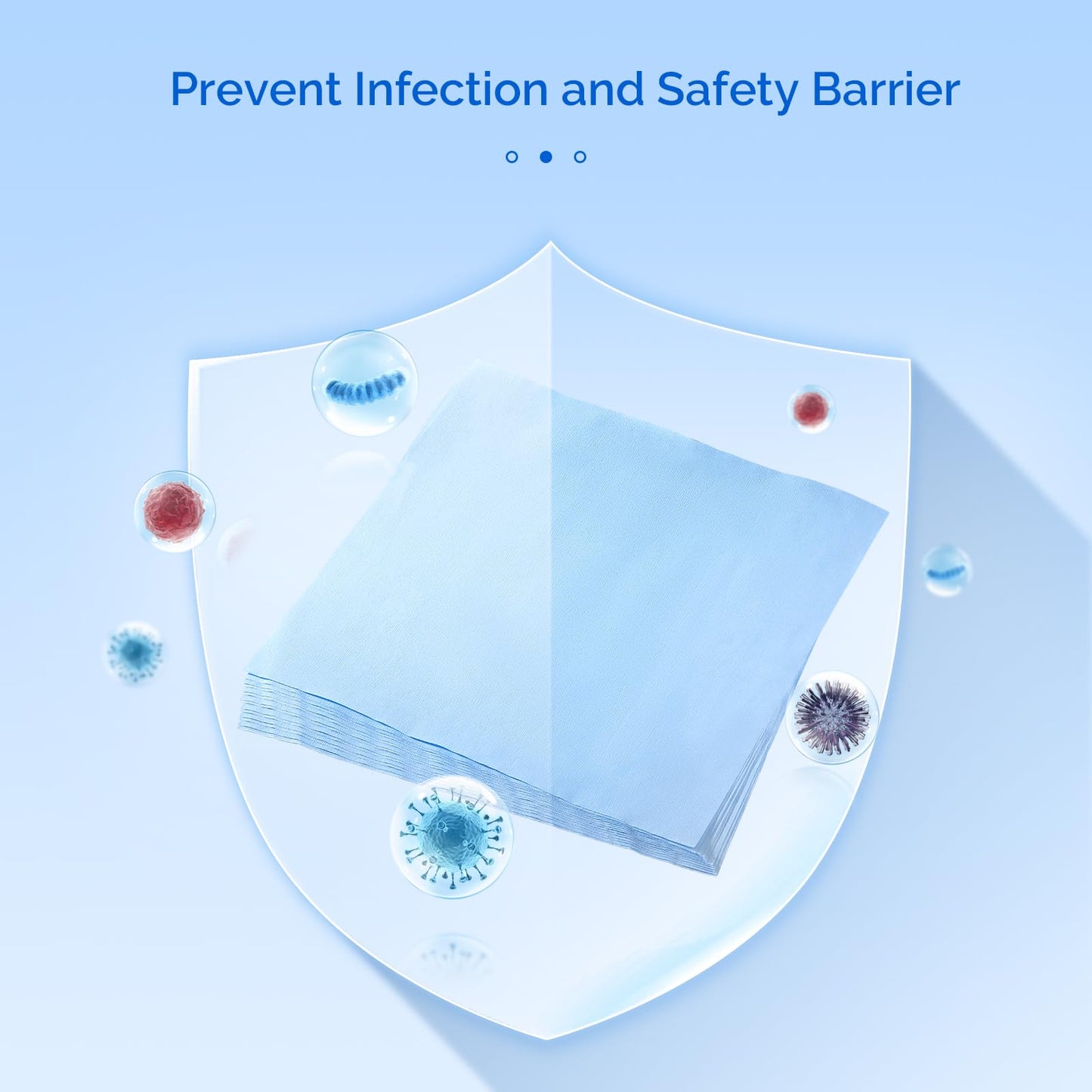 JMU 1000pcs Autoclave CSR Sterilization Wrap 18" x 18" Cellulose Paper, Sterilization with Steam & EO, 60g Blue Non-Sterile Pads