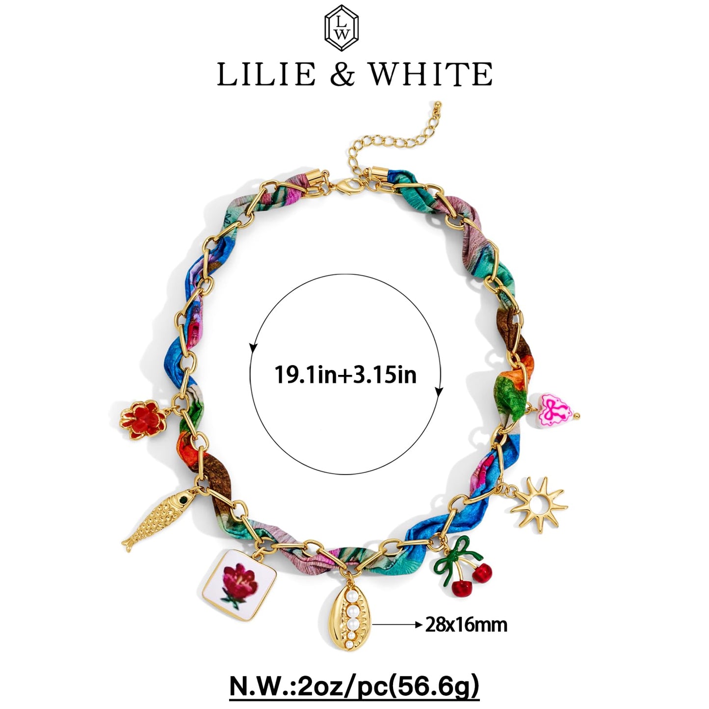 LILIE&WHITE Gold Layered Necklace for Women Trendy Heart Pendant Necklaces Bandana Necklace With Evil Eye Heart Jewelry Gift