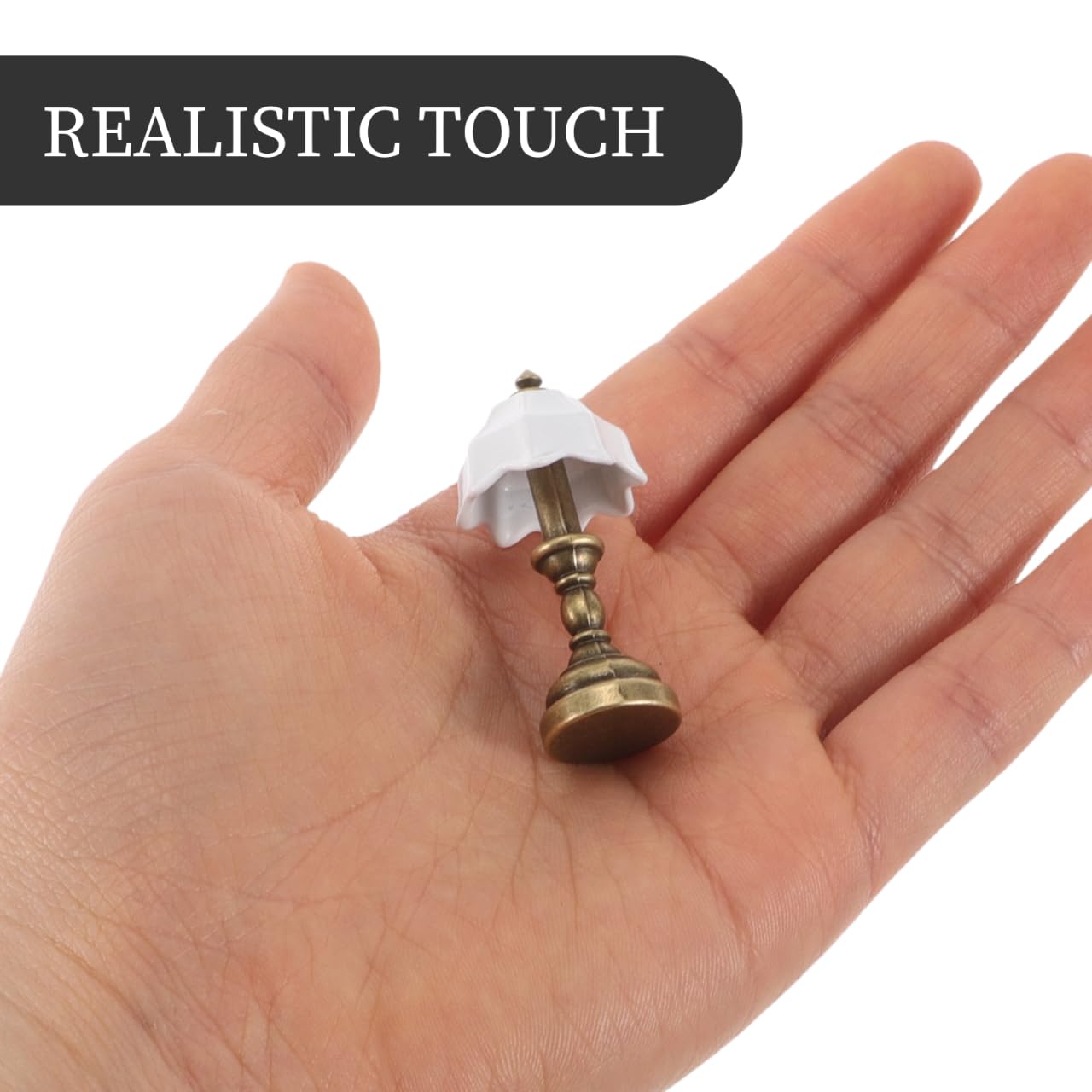 Garneck Miniature Dollhouse Accessories Kit: Tiny Phone Alarm Clock Table Lamp Writing Pad Furniture Decor for Doll House Scenes Library Office Living Room DIY Craft Mini Home Ornament