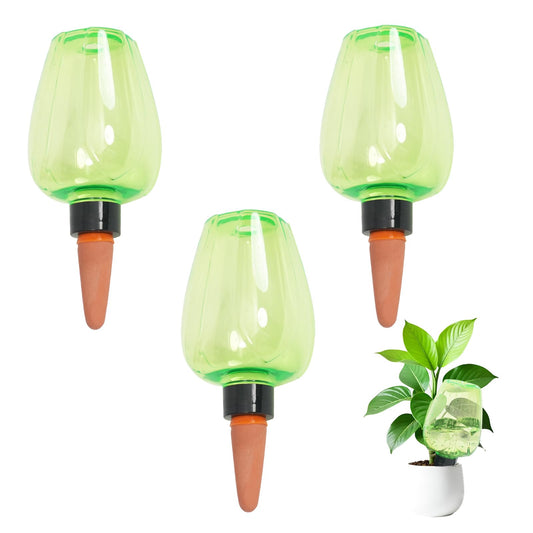 3cps Self Plant Watering Globes for Indoor and Outdoor Plants Plastic Automatic Plant Watering Bulbs Insert 12.3 oz with Slow Release Control Water Dripper for Plants