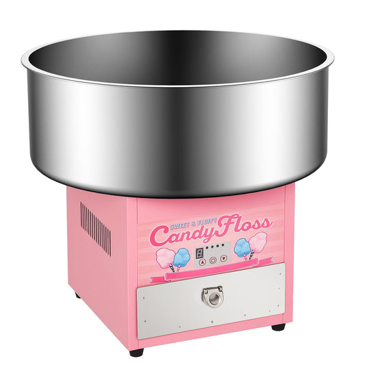 Garvee Cotton Candy Machine Commercial, Electric Cotton Candy Maker for Kids with 20 in Stainless Steel Bowl for Family, Party, Amusement Park, Carnival- Pink