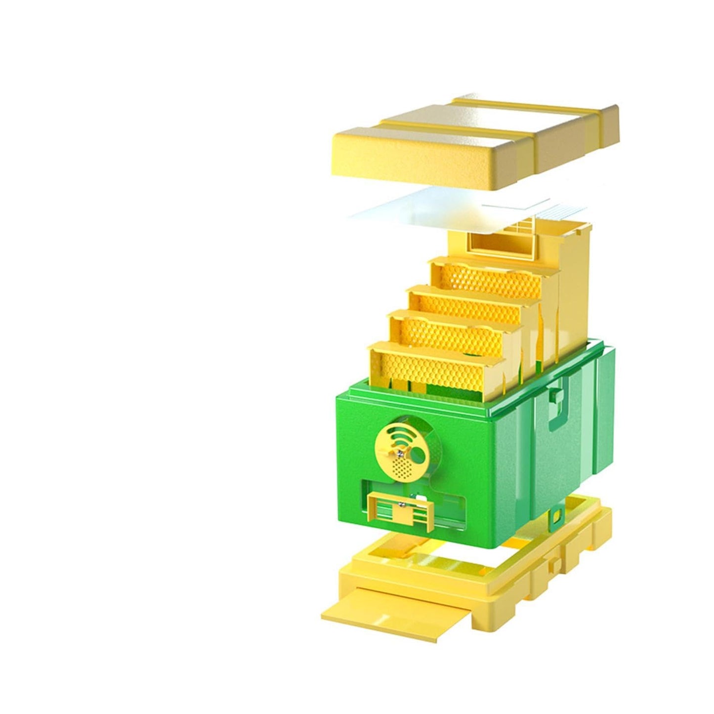 Queen Nuc Box Bee Mating Nuc Hive Bee House Mini Bee Hives Box Queen Rearing Box for Beekeeping (Green)