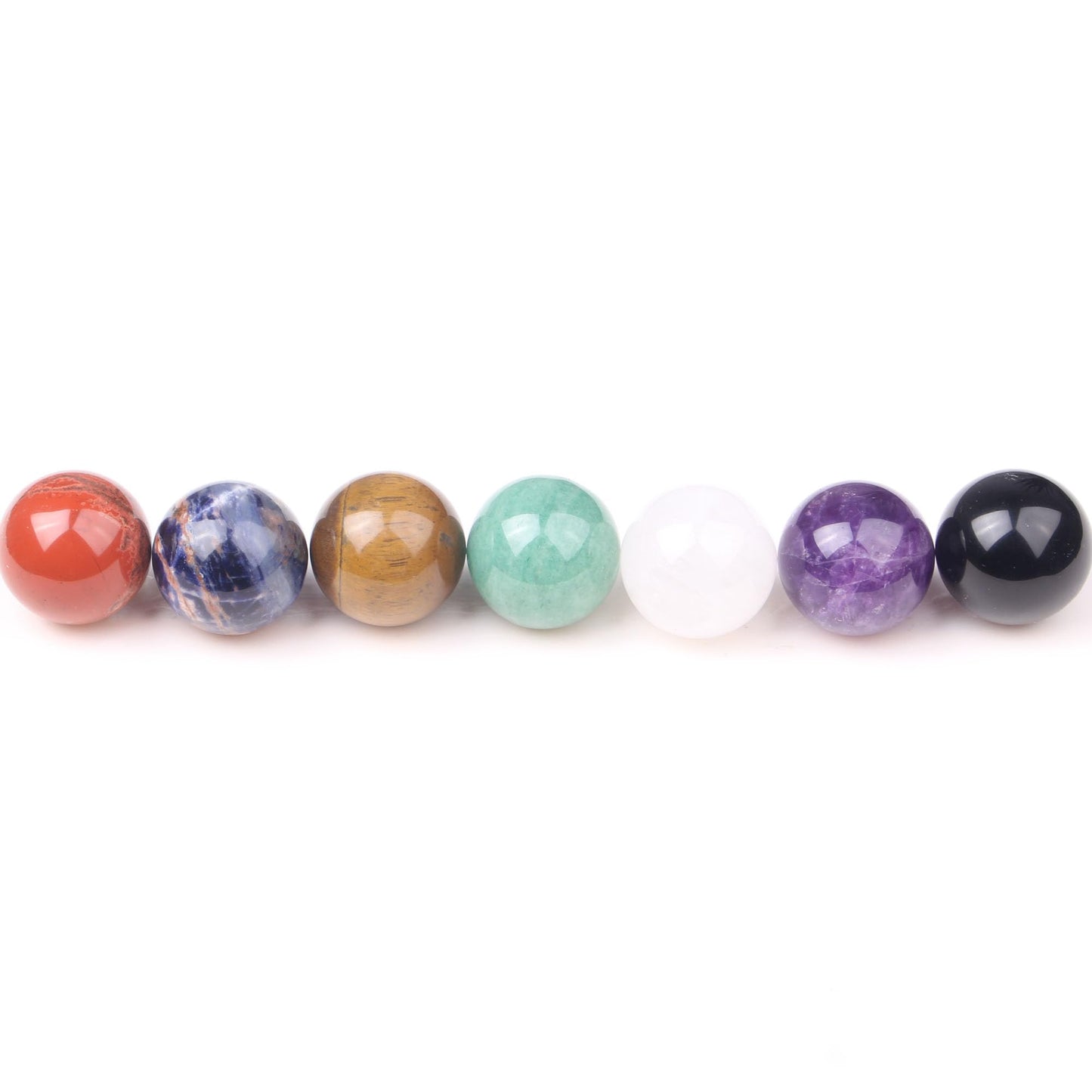 IYARIH 30mm sphere7pcs 1.2inch Sphere Natural 7 Chakra Set - Seven Chakra Set -Natural30mm Mini Crystal Sphere - Seven Chakra Gemstone(7pcs)