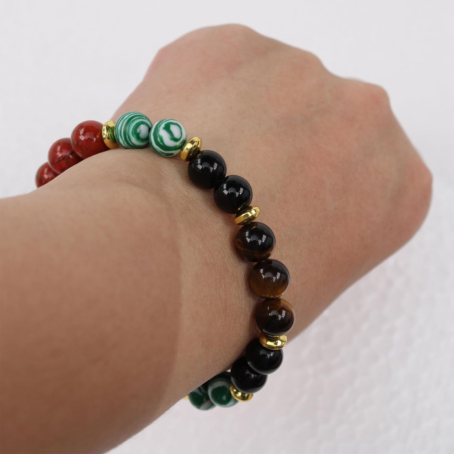 Long tiantian 3 PCS Money Bracelets Wealth Attraction for Women Green Jade Bracelet Feng Shui Bracelets Crystal Protection Jewelry Spiritual Gifts