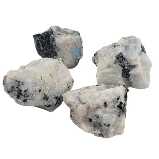 3-5Pcs Moonstone Natural Raw Crystals 1''-2'' Rough Stones Rocks for Tumbling Polishing Cabbing Gemstones Crystals and Healing Stones for Wicca Reiki,Fountian Rocks for Decorations (Moonstone)