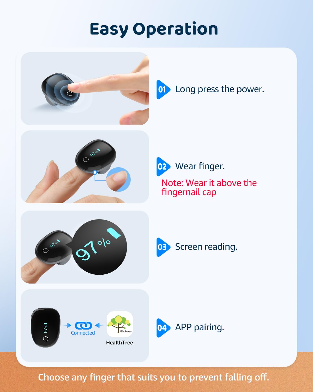 Pulse Oximeter O2 Ring Oxygen Monitor with Smart Reminder Sleep Oxygen Monitor Continuous Recording of SpO2 & PR, Blood Oxygen Saturation Rechargeable Pulse Ox with Free APP & Reports