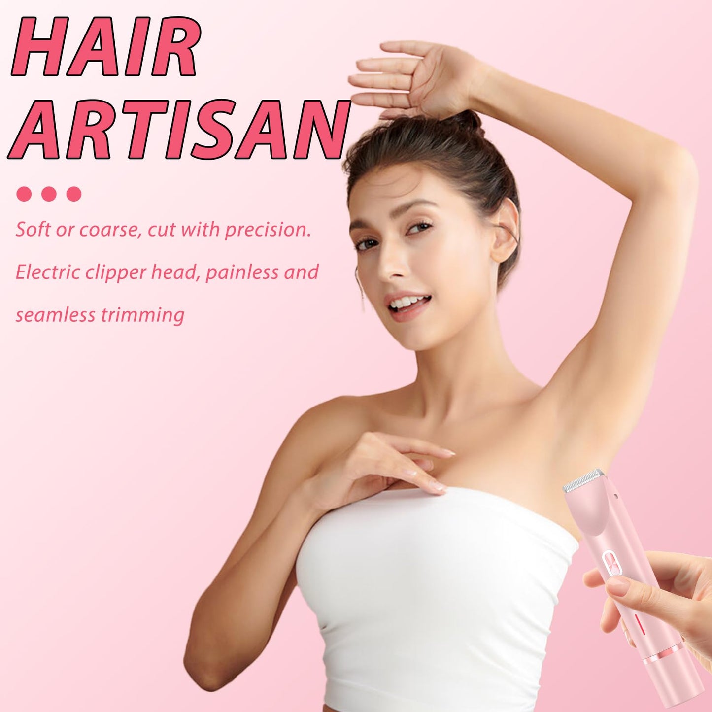 2 in 1 Dual Head Bikini Trimmer Women Electric Shaver,Waterproof Wet & Dry Use Body Hair Trimmer and Facial Hair Remover for Bikini Underarm Leg Arm Body Face (Purple)