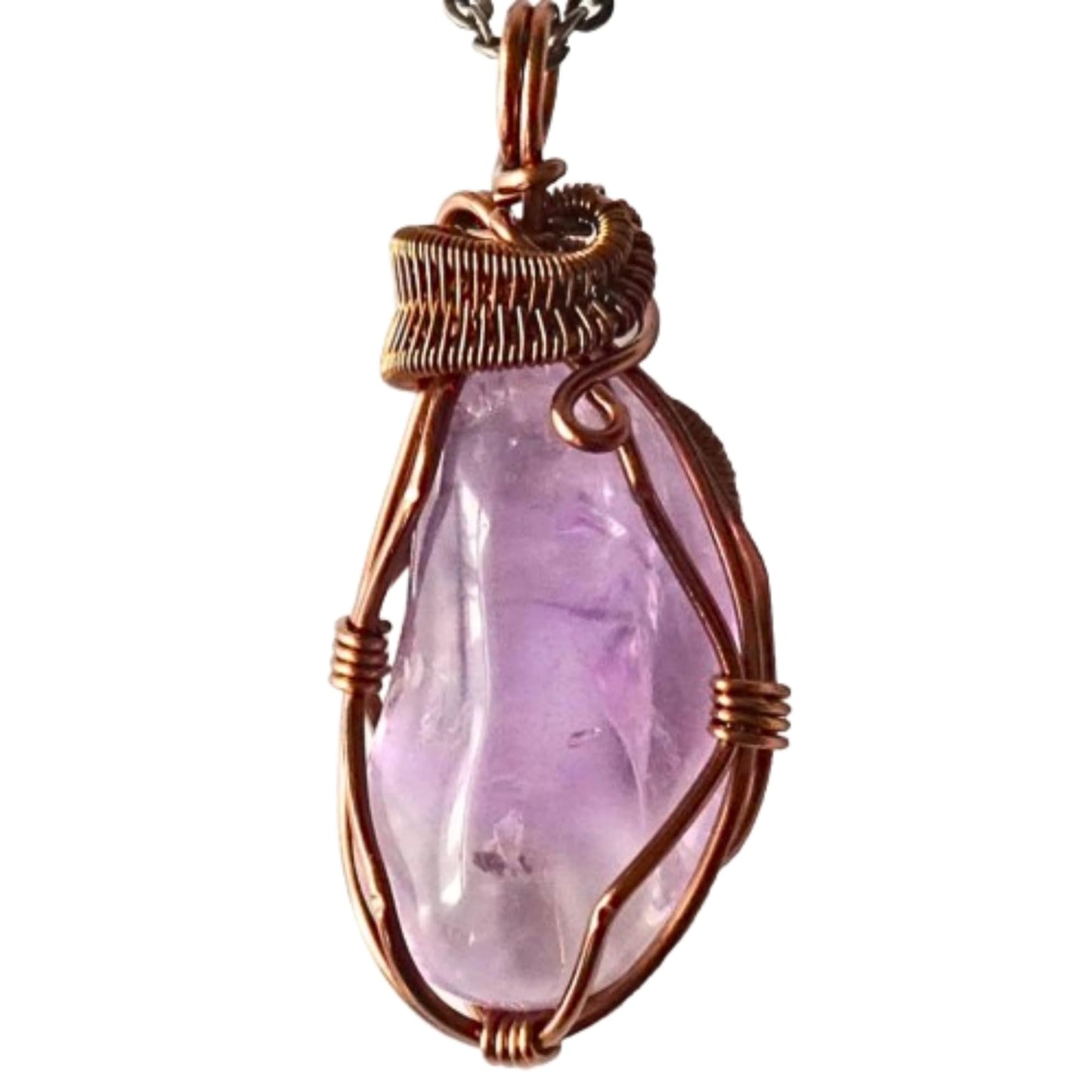 Designs by Nature Gems Natural Amethyst Necklace for Women - February Birthstone Necklace for Women - Designer Pendant Necklace - 40-60 Carat Amethyst, Antique Bronze Chain