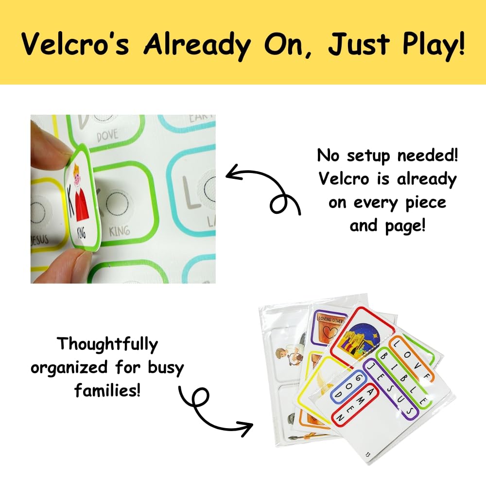 Bible Busy Book for Toddlers Ages 3 and Up - Montessori Sensory Toys Busy Board Homeschool Preschool Learning Activities - Gifts for 3 Year Old Boys - 4 Year Old Girls Birthday Gifts Easter Baptism