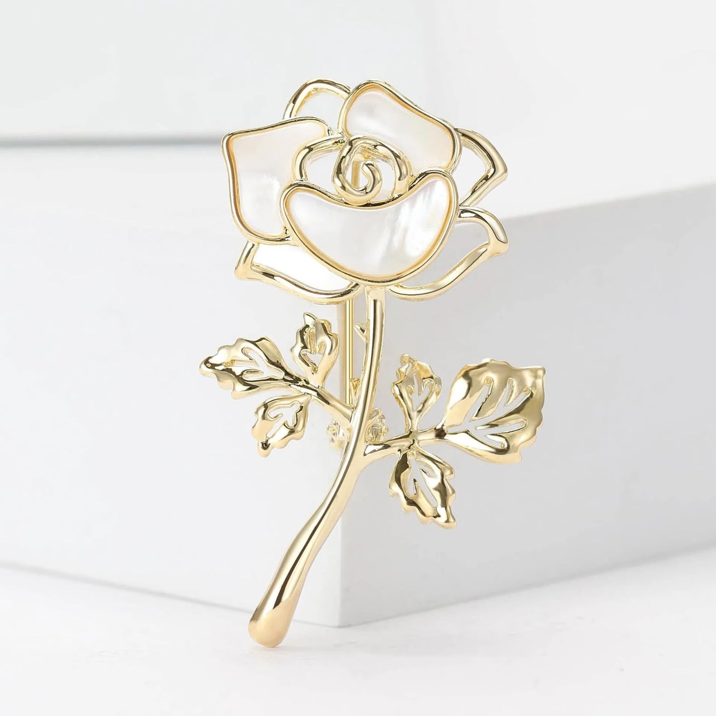Fashion Brooches For Women, Rose Flower Brooch, Suitable For Party And Daily Wear On Many Occasions，Gold/Grey