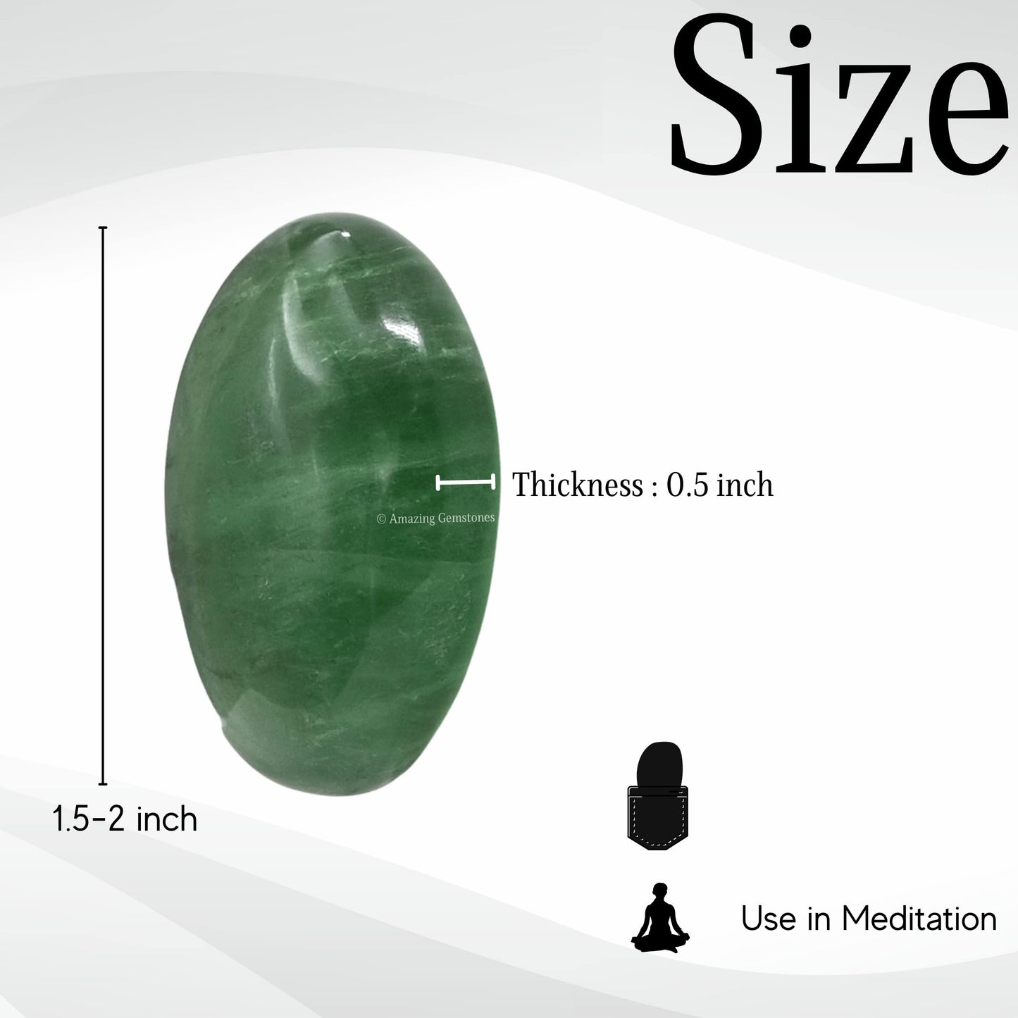 Amazing Gemstone Green Fluorite Crystals and Healing Stones - Large Palm Stone Crystals Piedra - Crystal for Good Luck, Balanced Positive Energy, Meditation - Unique Stocking Stuffers Gifts for Women