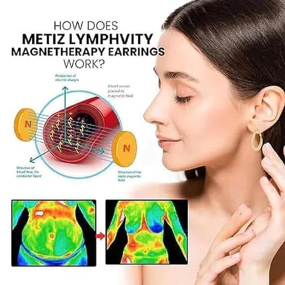 4 Pairs Lymphatic Drainage Slimming Hoop Earrings, Halolux Lymphvity Germanium Earring Acupuncture Therapy Hoop Earrings Fashion Jewelry Gift For Women Men (4 pairs)