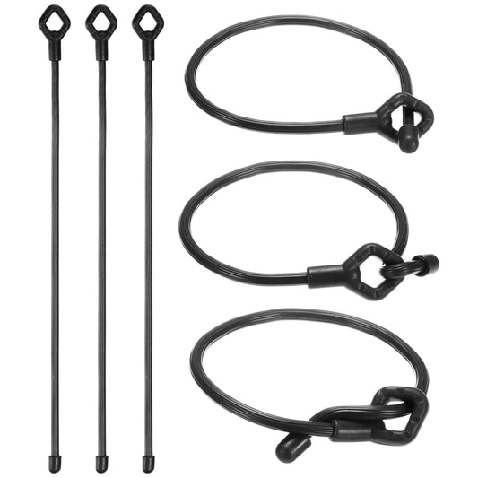 M METERXITY 6-Pack Adjustable Plant Ties, 12inch/30.48cm Silicone Flexible Multi-Function Sturdy Garden Twist Tie for Plant Support/Tree/Shrub/Vine, Reusable Support Twine [Black]
