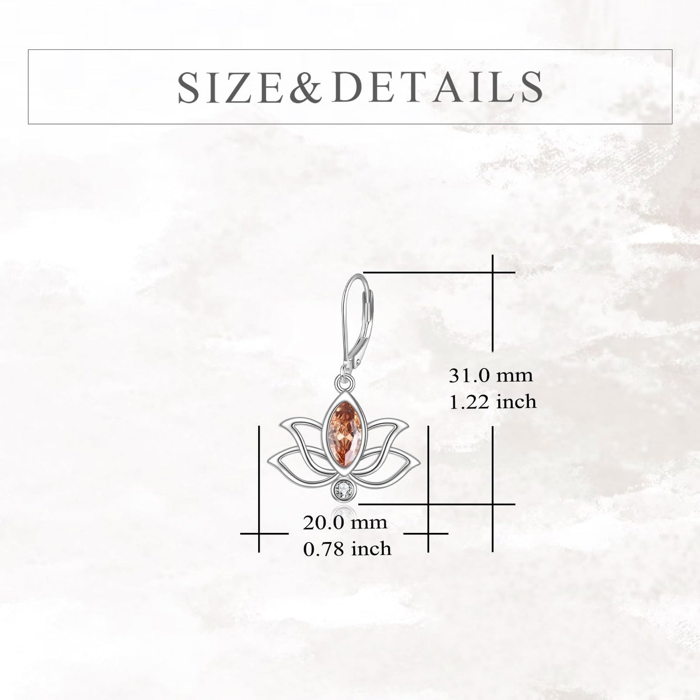YFN Lotus Flower Earrings Sterling Silver Birthstone Lotus Leverback Dangle Drop Earrings Jewelry Gifts for Women (K. Nov)