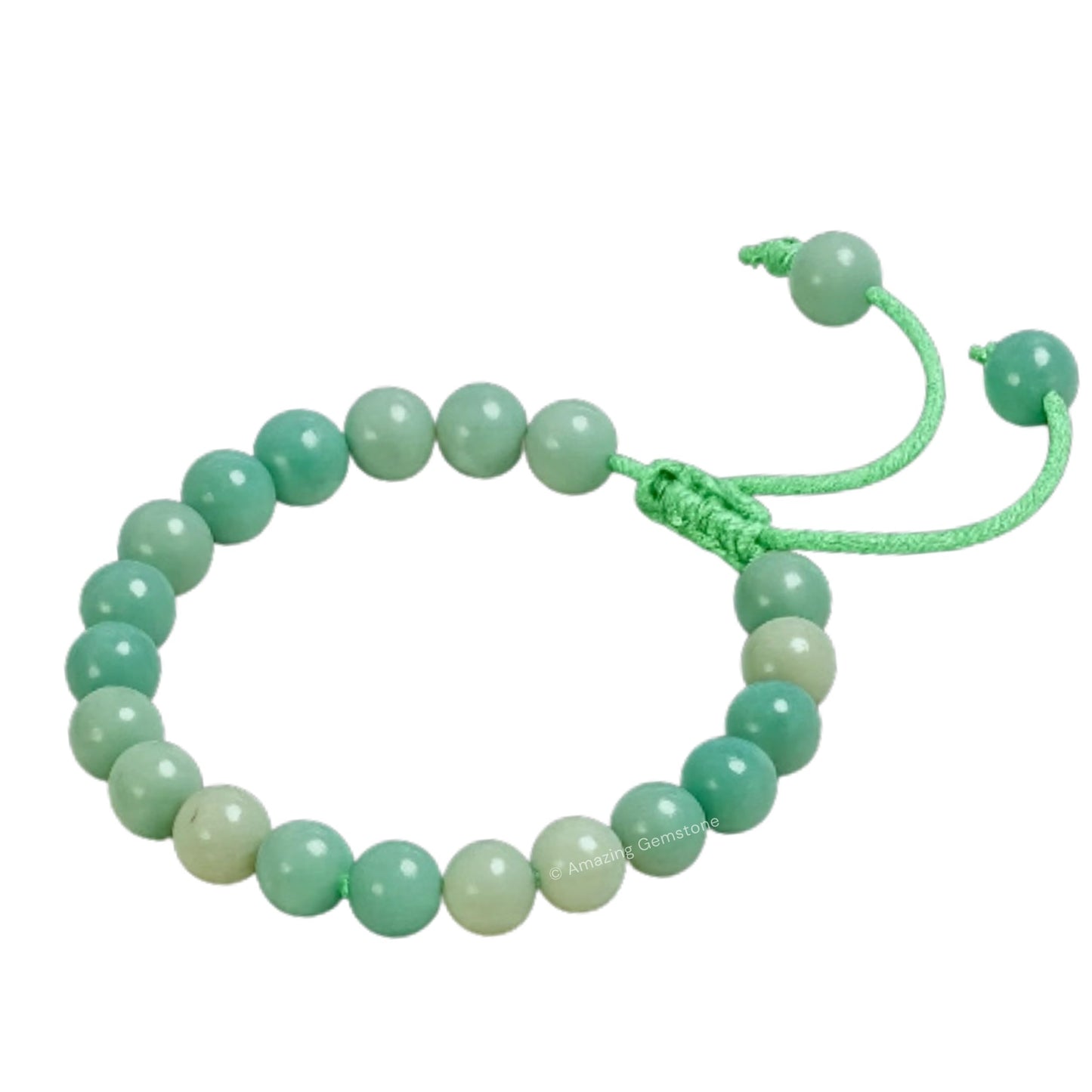 Amazing Gemstone Amazonite Bracelet for Women Men's Gifts - Protection Healing Crystal Bracelet - 8mm Gemstone Beaded Adjustable Bracelet Pulseras Para Hombres Mujer Stocking Stuffers