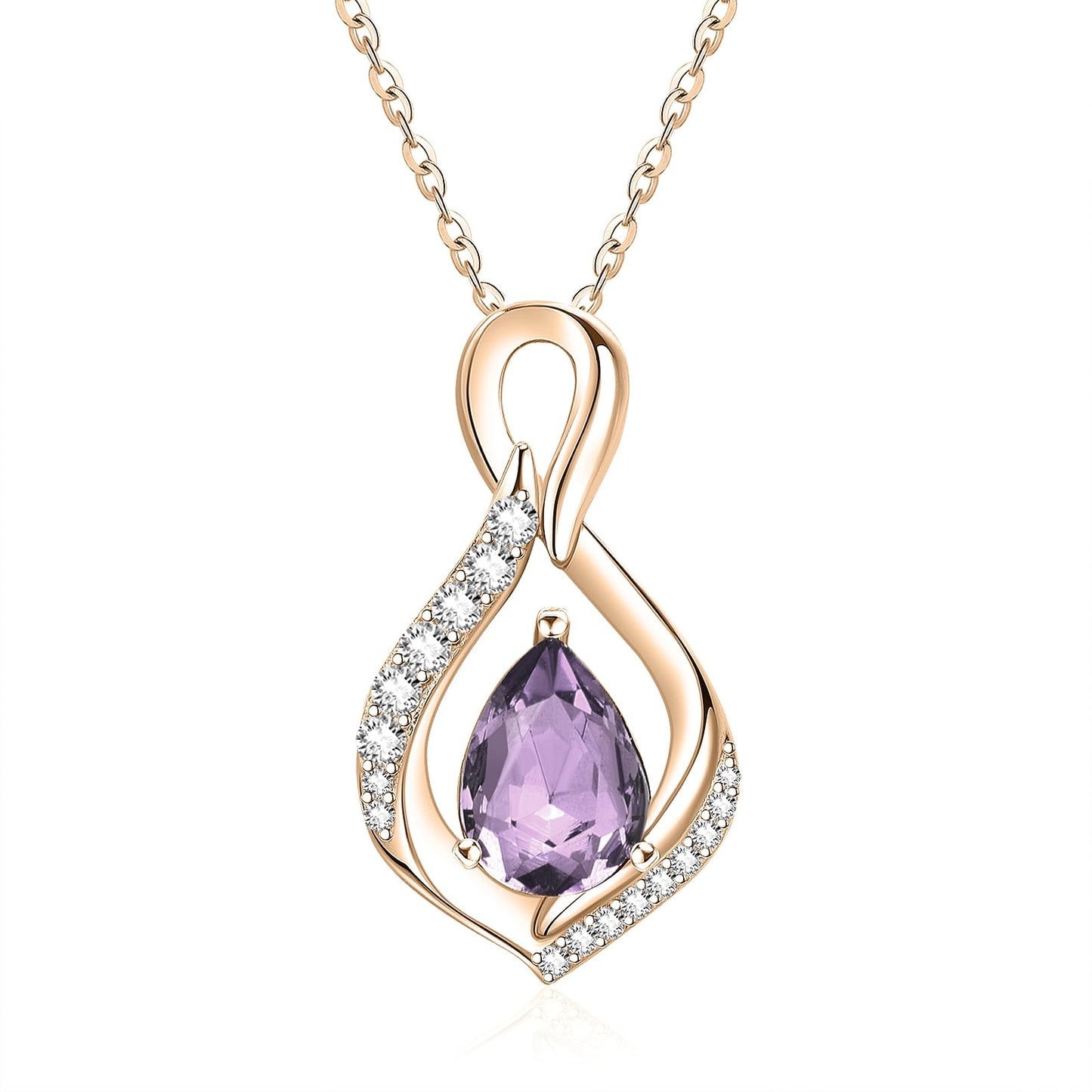 JIYVY32 Alexandrite Infinity Necklace for Women June Birthstone Necklaces Rose Gold Plating Anniversary Birthday Gifts for Wife Her Mom Girlfriend Birthstone Jewelry Gifts for Women