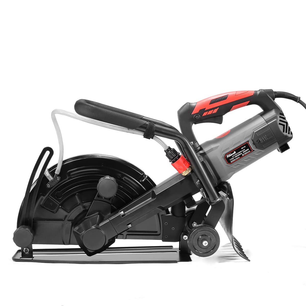 XtremepowerUS 2600W 14" Concrete Saw Electric Cutter Wet/Dry Circular Concrete Cement Cut Off Floor Saw Water Feed Dust Port, Black/Red. Cutting Saw ONLY