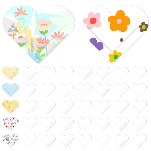 45 Pcs Sublimation Bookmark, Paper DIY Heart Bookmarks with Holes and Colored Tassels for Crafts,rsonalized Tassel Blank Bookmarks