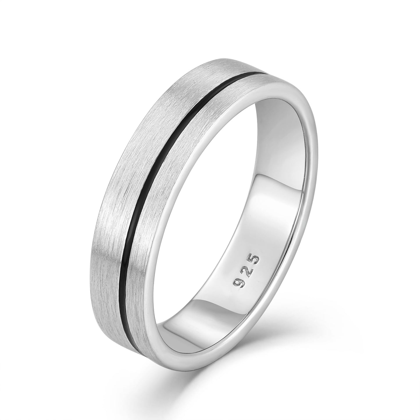 STARCHENIE Wedding Band Ring for Men, 925 Sterling Silver Comfort Fit, Brushed Matte Finish with Center Groove, Sizes 11
