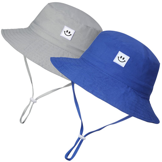 MaxNova Baby Sun Hat Smile Face UPF 50+ Toddler Bucket Hat for Boys Girls 0-7 Years