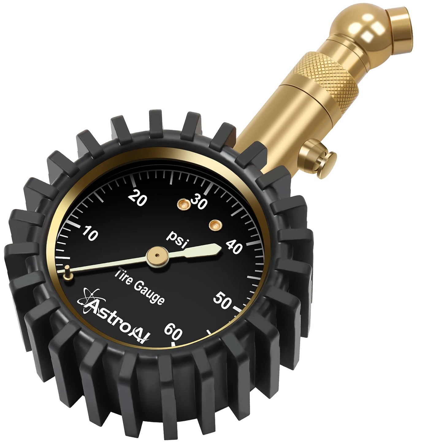 AstroAI Tire Pressure Gauge 0-60 PSI, Large 2" Easy Read Glow Dial Tire Gauge, Certified ANSI B40.1 Accurate, Compatible for Bicycle, Car, SUV, Truck & Motorcycle