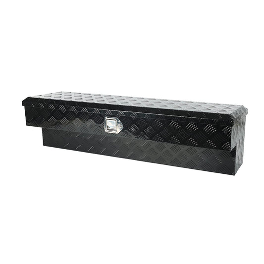 Minseter Black Aluminum 48 Inch Side Mount Tool Box, Side Truck Box with Paddle Latch