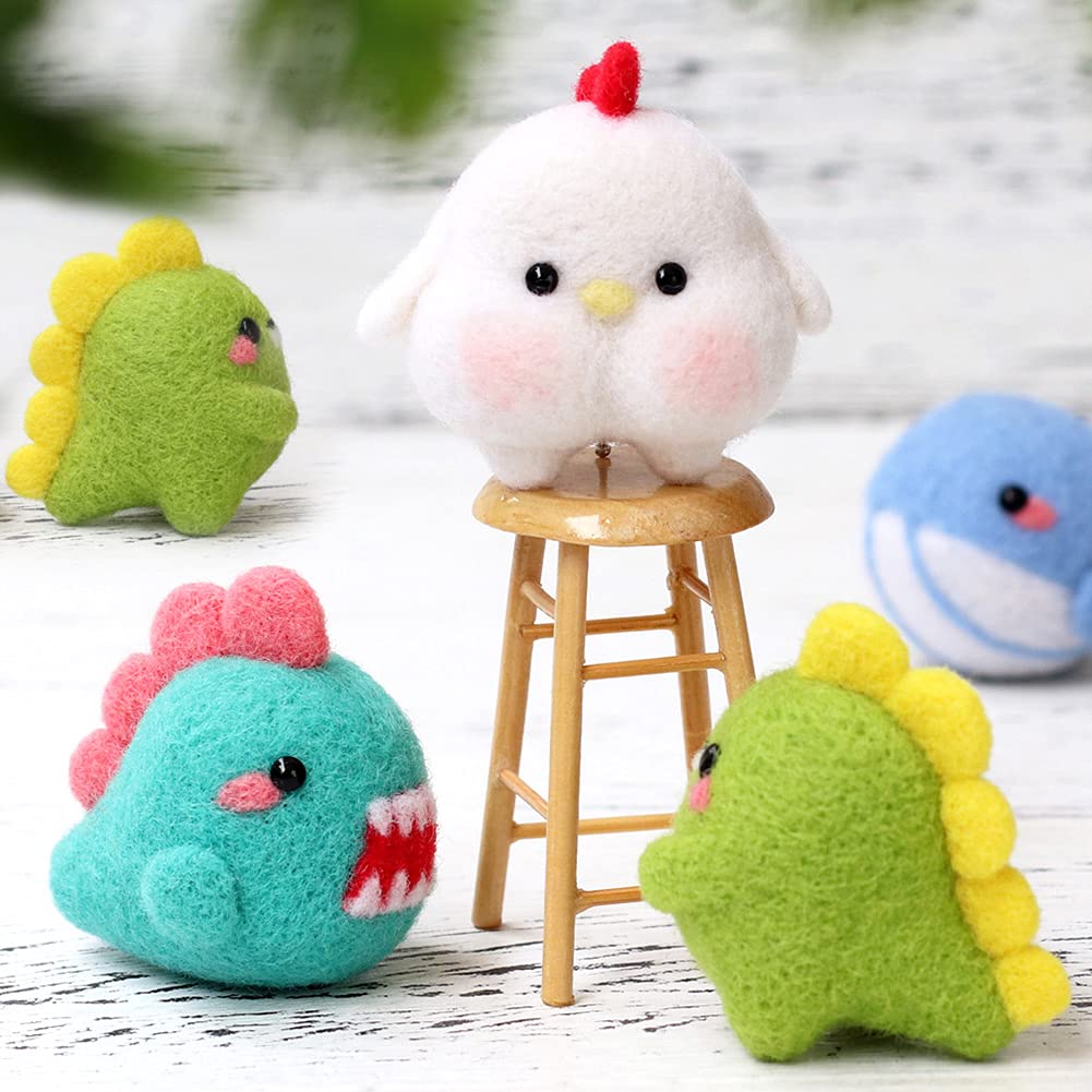 LOKUNN Needle Felting Kit, Felting Kits for Beginners Adult, Complete Wool Roving Kit for Beginners with Felting Needles, Instructions, Foam Mat, Wool Roving for Adults Beginner Supplies DIY Crafts