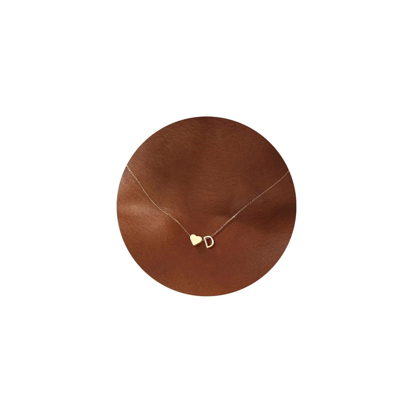 Turandoss Heart Initial Necklaces for Women Trendy, 18K-Gold-Plated Dainty D Heart Tiny Initial Necklaces Letter Jewelry for Women