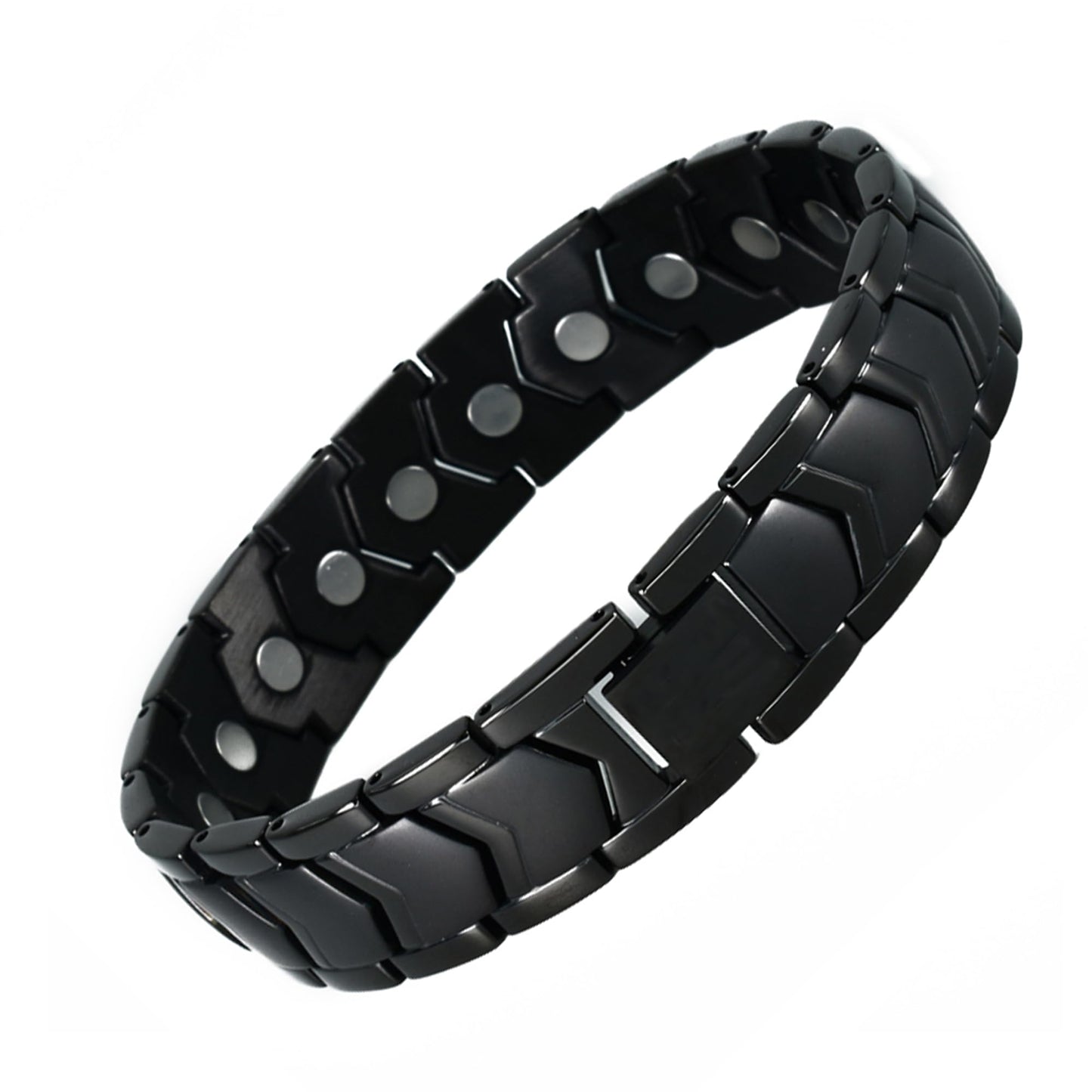 KYOSI Black Mens Magnetic Bracelet Stainless Steel Strength Magnetism Bracelets for Men 3500 Gauss Magnets Jewelry 8.66 inches Christmas Mens Gift