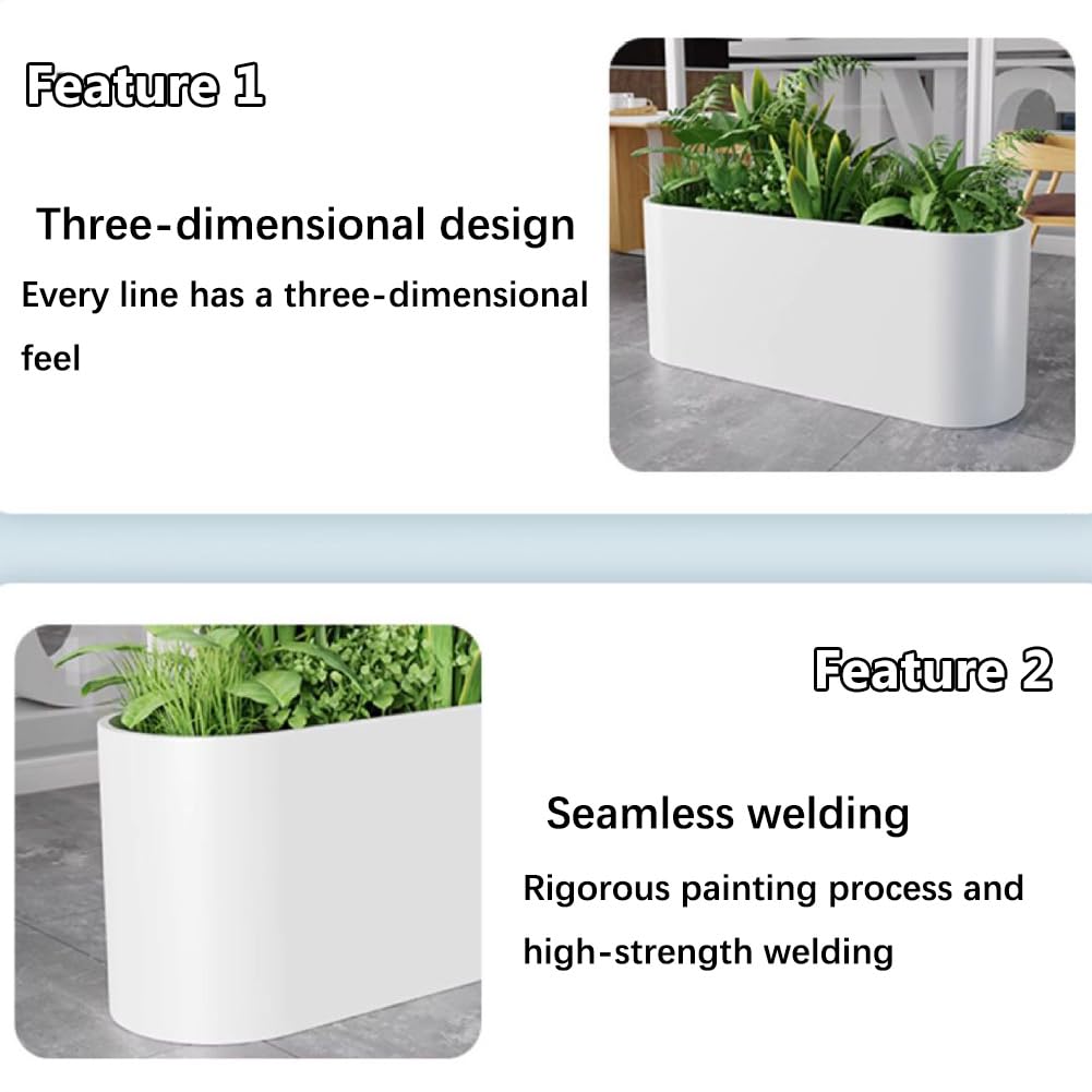 Sions Freestanding Planter Garden Beds, Outdoor Galvanized Planter Raised Garden Boxes, Raised Vegetable Gardens and Balcony Plant Tray Planting Beds,White 50cm*30cm*50cm