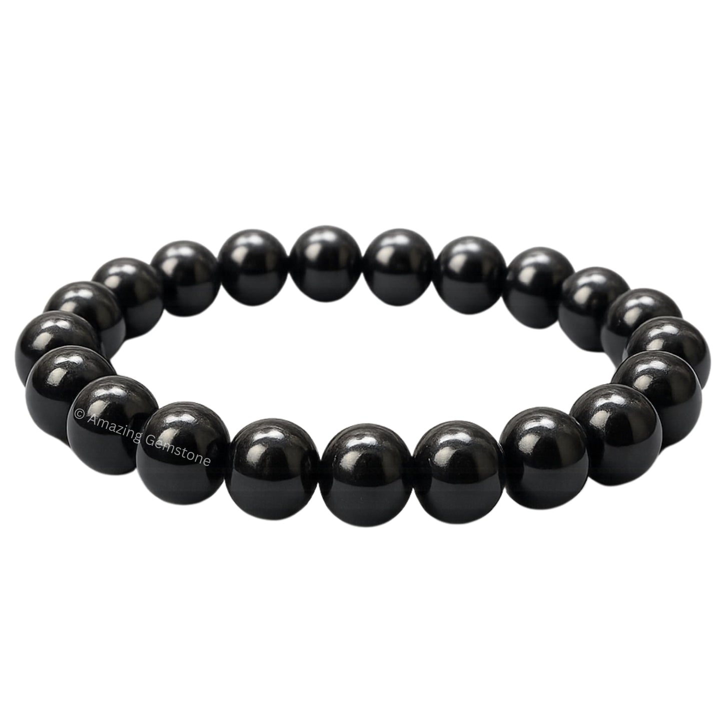 Amazing Gemstone Crystal Bracelet for Women Men's Gifts - Protection Healing Crystal Bracelet - 8mm Gemstone Beaded Stretchable Bracelet Pulseras Para Hombres Mujer Stocking Stuffers Mothers Day Gift (Black Obsidian)