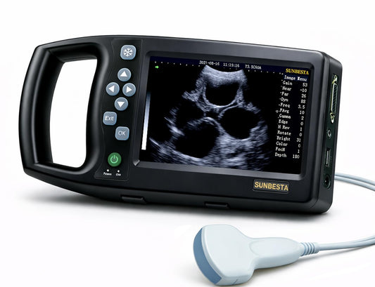 A8 Professional Veterinary Ultrasound Machine for Animal Pregnancy Check, Beginner-Friendly Handheld Scanner with 3.5MHz Waterproof Convex Probe, Clear Imaging for Dogs, Sheep, Pigs & Small Farms