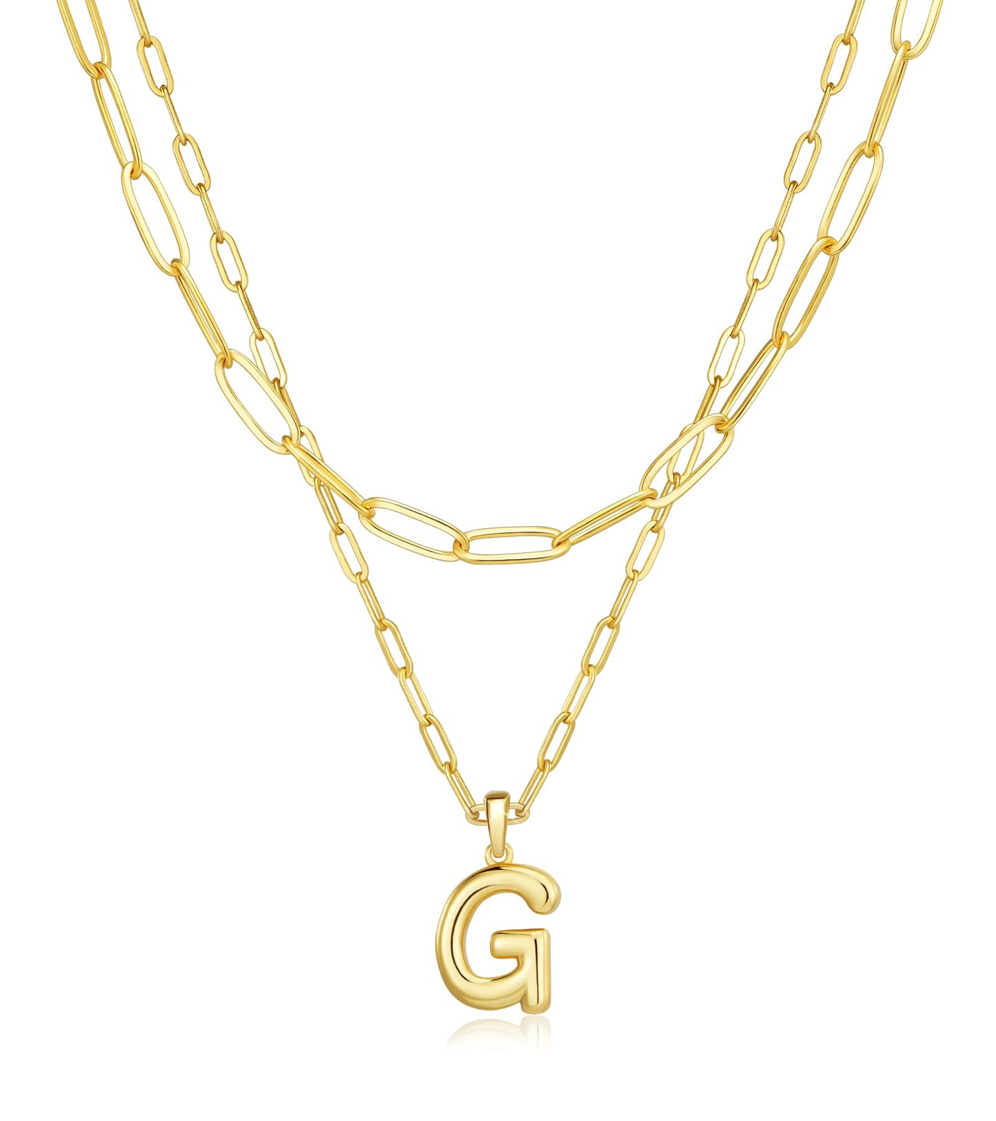 adoyi Gold Heart Initial Necklaces for Women Hers Dainty 14K Gold Plated Heart Layered Letter G Pendant Necklace Stack Jewelry Birthday Valentines Gifts for Women Mom and Wife
