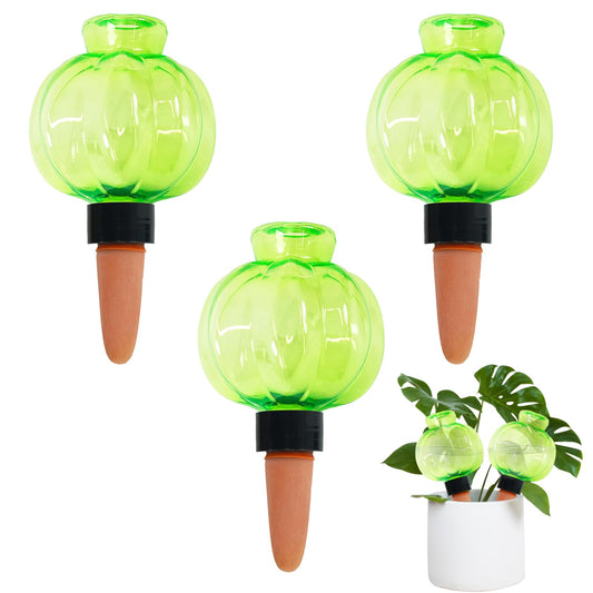 3 Pack Plant Self Watering Globes Top Fill for Indoor Plastic Water Bulbs Slow Release Terracotta 17.5 oz Self Watering Planter Insert Automatic Drip Irrigation Water Spikes Stakes Devices System